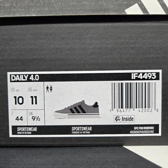 New adidas Daily 4.0 Grey Core Black Men's Shoes Size 10