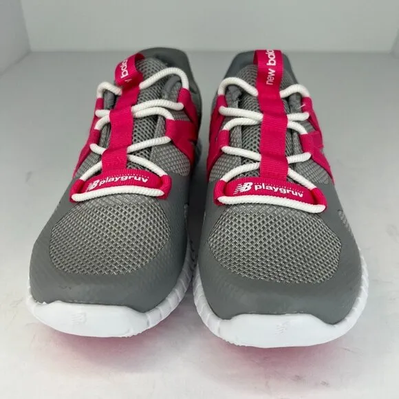 New Balance Girls OTPGRVAD Gray Pink Playgruv V2 Low Top Size 4 Bungee Shoes