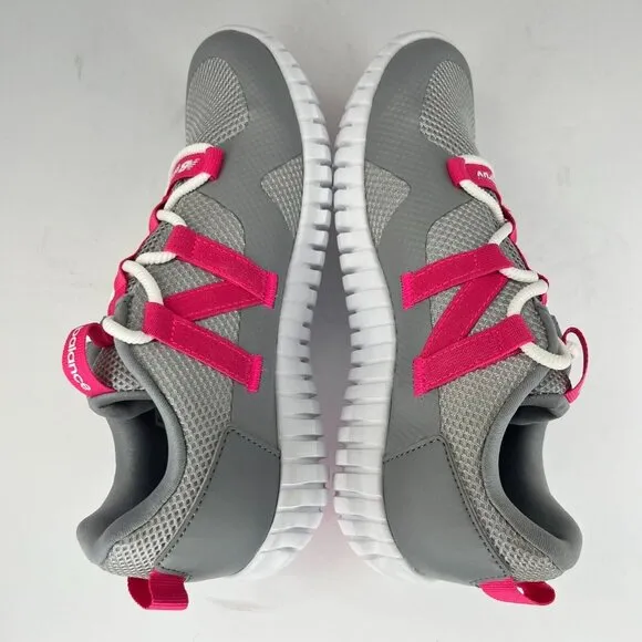 New Balance Girls OTPGRVAD Gray Pink Playgruv V2 Low Top Size 4 Bungee Shoes