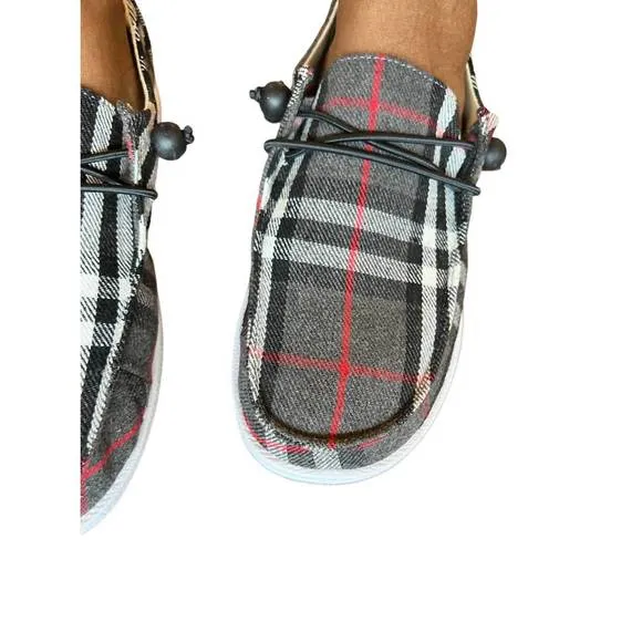NEW CORKYS FOOTWEAR plaid kayak shoe in grey