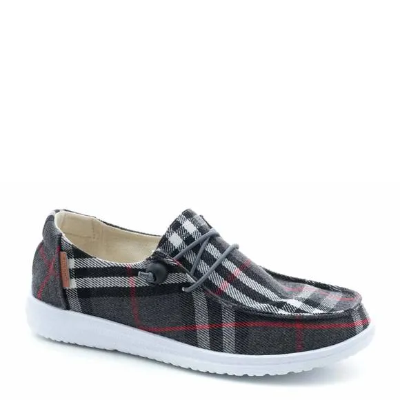NEW CORKYS FOOTWEAR plaid kayak shoe in grey