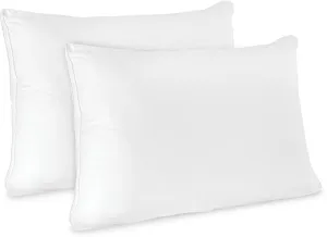 New in box! SensorPEDIC Low Profile Hypoallergenic Flat Jumbo Pillow - 2 Pack, White with pillowcases! Retails $80 