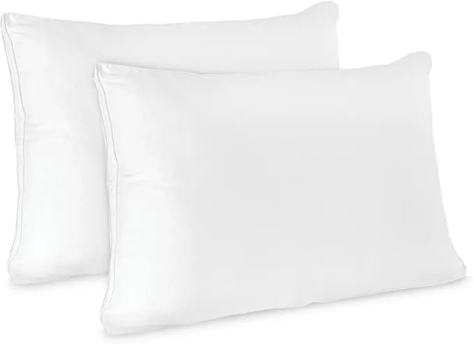 New in box! SensorPEDIC Low Profile Hypoallergenic Flat Jumbo Pillow - 2 Pack, White with pillowcases! Retails $80 