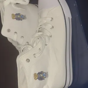 New Polo Bear by Ralph Lauren canvas high top size  6.5jr=8wn
