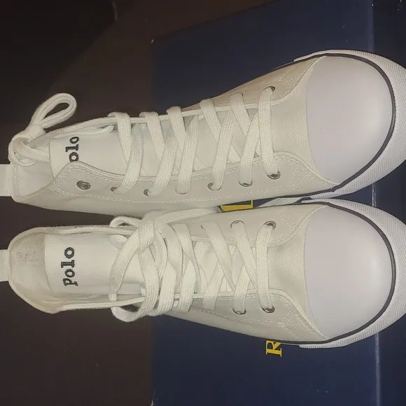 New Polo Bear by Ralph Lauren canvas high top size  6.5jr=8wn