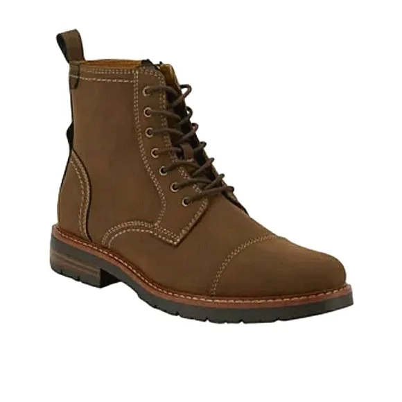New w/o Box Men's Dockers Rawls Rugged Cap Toe Logger Boots Size 7 Color:Drk Tan
