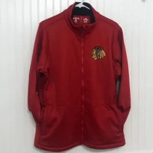 NHL Blackhawks Wms ANTIGUA MicroSuedeBacked Lightweight Scuba JACKET PocketsNWOT