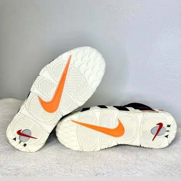 Nike Air More Uptempo Hoops (GS) Shoes Off-White Black Orange- Size 7Y