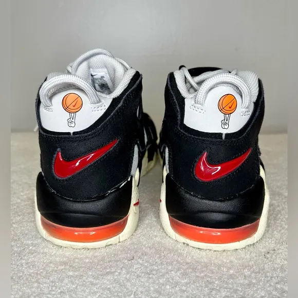 Nike Air More Uptempo Hoops (GS) Shoes Off-White Black Orange- Size 7Y