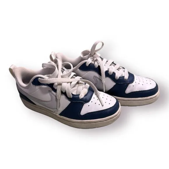 Nike Court Borough Low 2 (GS)‎ White/Navy Sz 3.5Y BQ5448 107