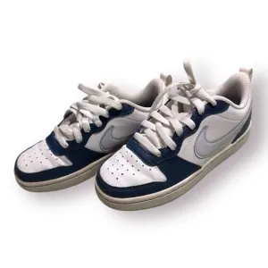 Nike Court Borough Low 2 (GS)‎ White/Navy Sz 3.5Y BQ5448 107