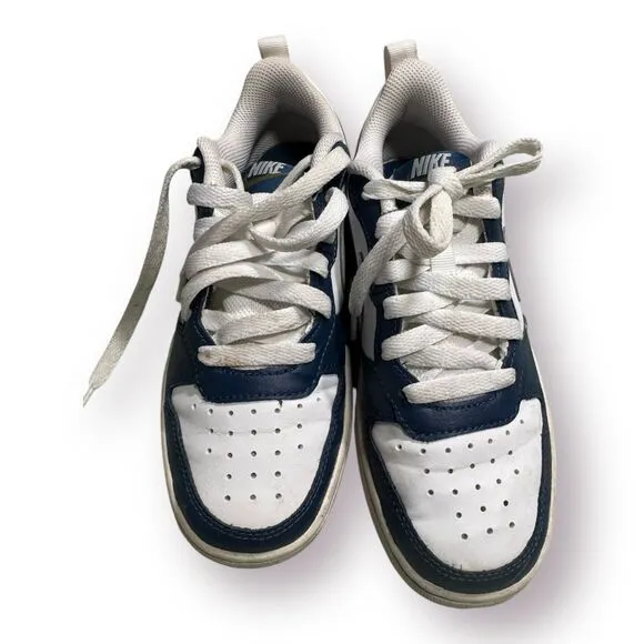 Nike Court Borough Low 2 (GS)‎ White/Navy Sz 3.5Y BQ5448 107