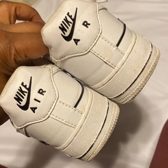 NIKE DOUBLE AIR FORCE 1 COLOR BLACK WHITE MENS SIZE 8 SNEAKERS