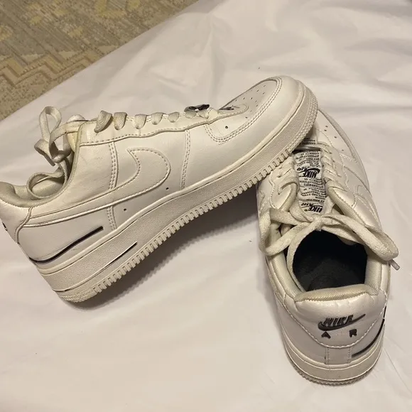 NIKE DOUBLE AIR FORCE 1 COLOR BLACK WHITE MENS SIZE 8 SNEAKERS