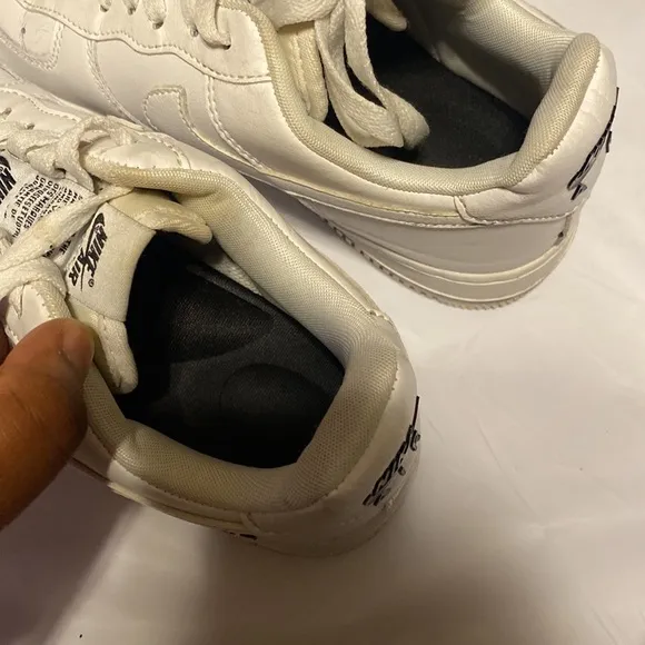 NIKE DOUBLE AIR FORCE 1 COLOR BLACK WHITE MENS SIZE 8 SNEAKERS