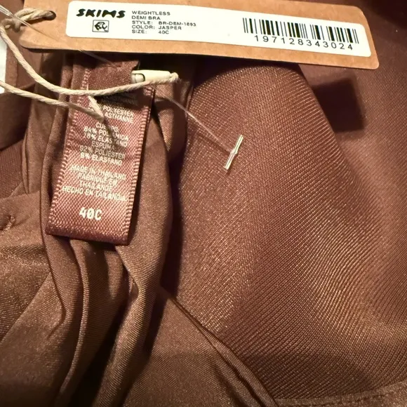 NWT SKIMS 40C Limited Edition Weightless Demi Bra Jasper Brown