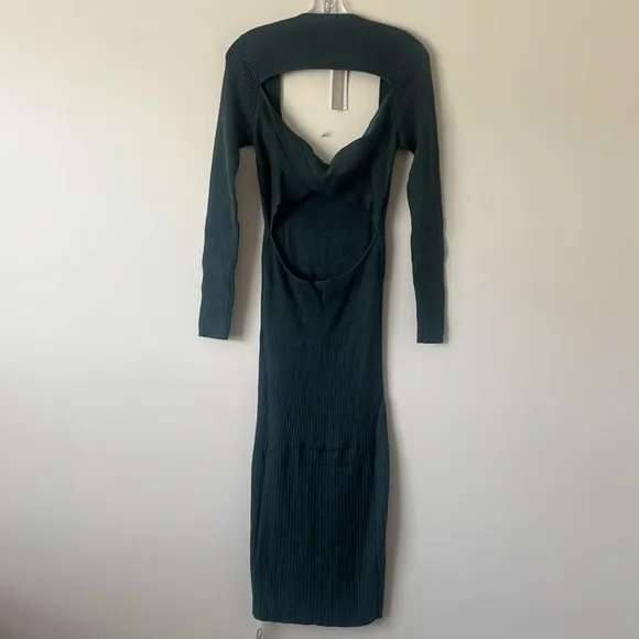 NWT Skin Mariana Midi Dress Cotton Cashmere Blue Green Size Small Reg. $350