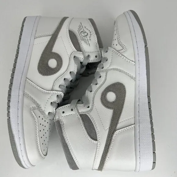 Obra Classic White and Slate Gray Lace-Up High-Top Sneakers Mens Size 8.5 Shoes