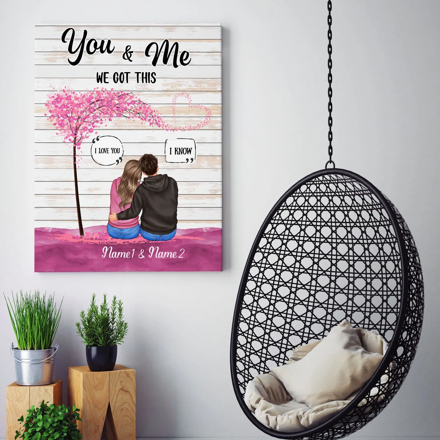 Personalized Custom Name You And Me We Got This Canvas Wall Art Canvas Print Gift For Couple Man Woman Valentine Day