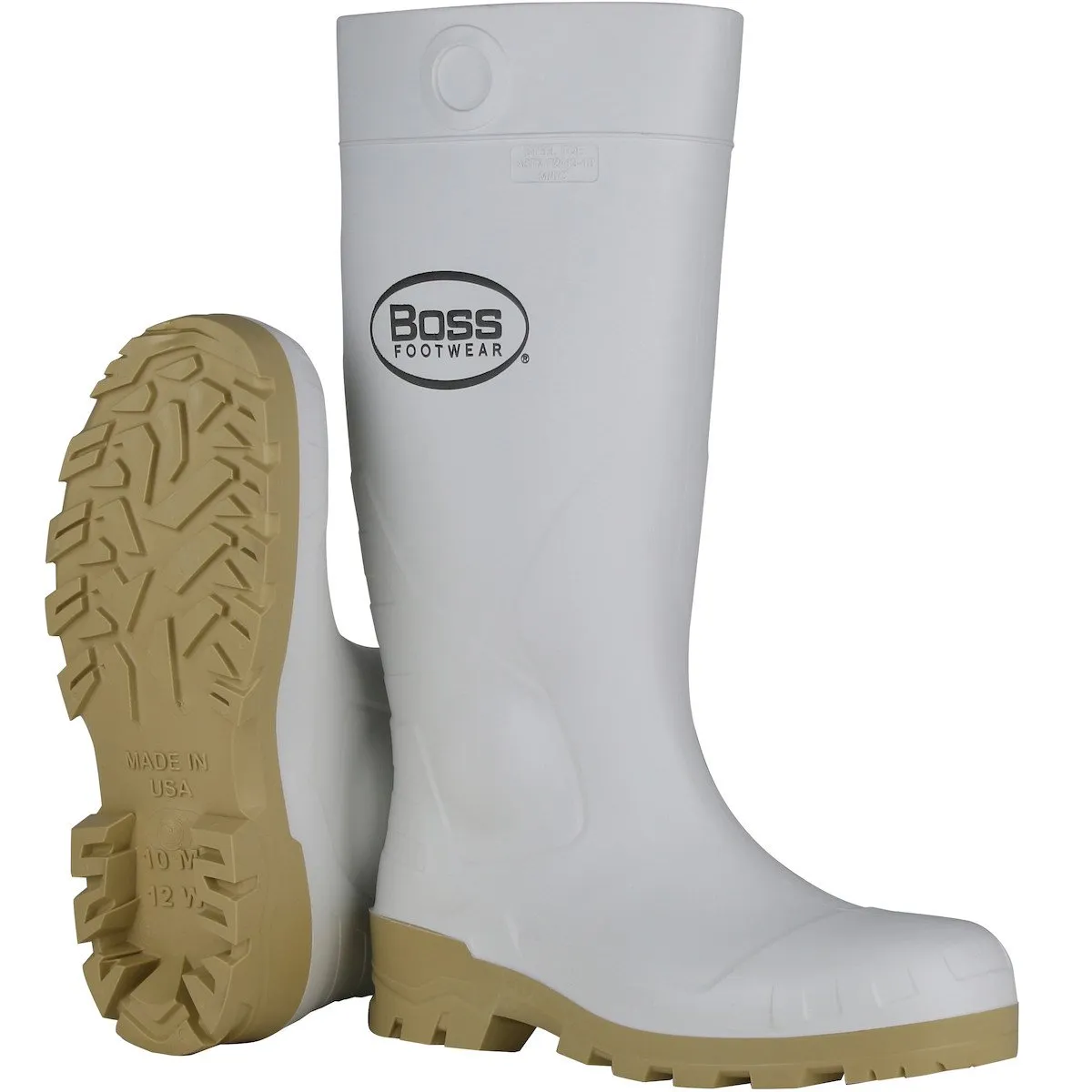 PIP Boss Footwear 16" White PVC Plain Toe Boot 380-900