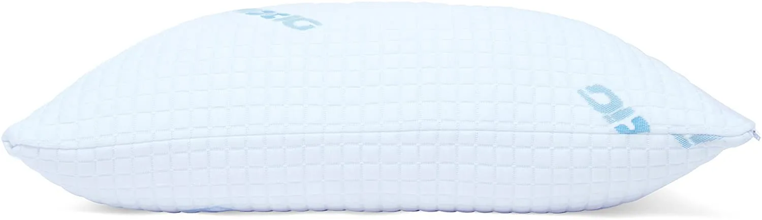 Plixio Bamboo Shredded Memory Foam Bed Pillow for Sleeping - Hotel Quality Hypoallergenic Firm Cooling Gel Pillow (QueenSize)