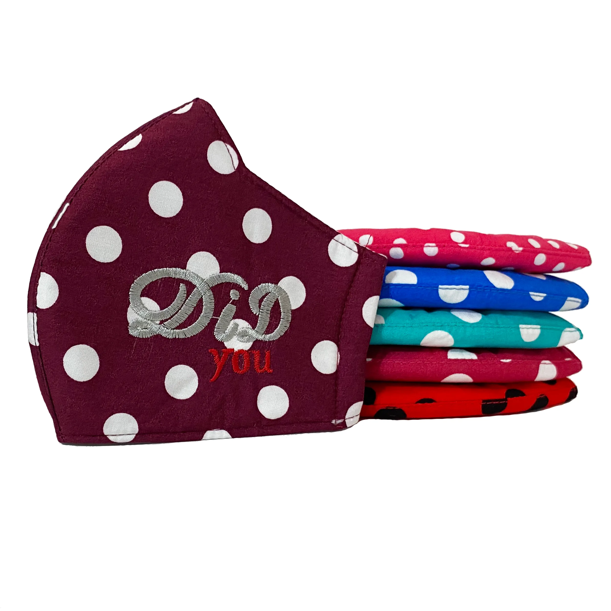 Polka Dot Contoured Non-Medical Face Mask