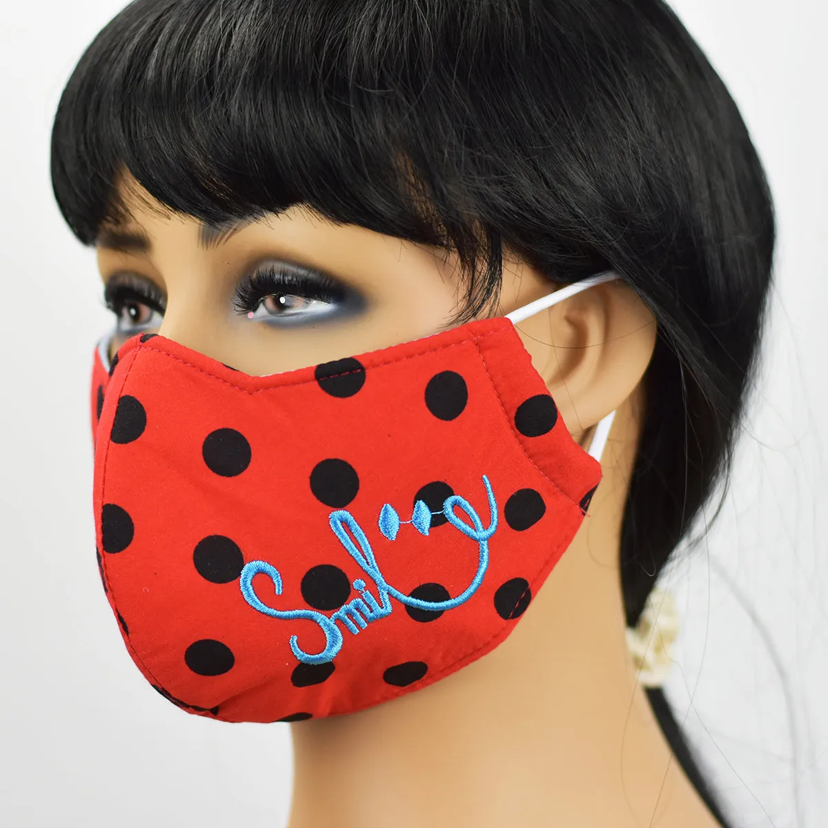 Polka Dot Contoured Non-Medical Face Mask