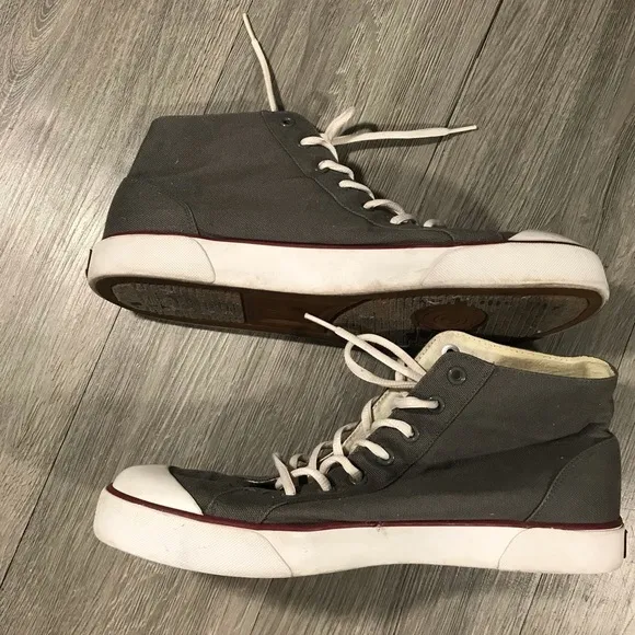Polo Ralph Lauren Gray Canvas Insignia High Top Sneakers size 10