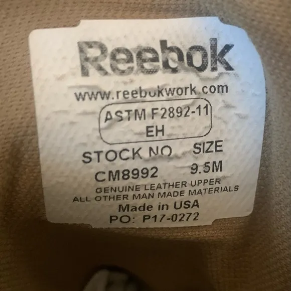 REEBOK Men's Fusion MAX Boots - Size 9.5