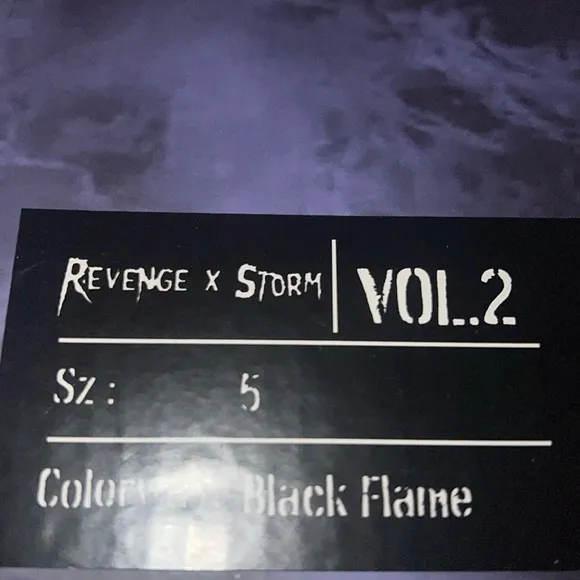 REVENGE X STORM VOL. 2 HI TOP SNEAKERS/SHOES IN BLACK FLAME | NEW/NWOB!!⚡️⚡️