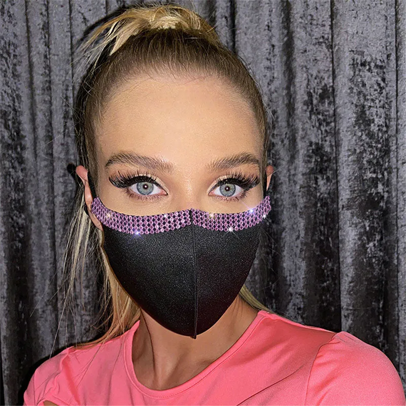 Rhinestone Decor Breathable Face Mask
