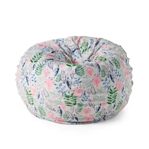 Rounded Bean Bag with Fabric for Dining Room Bedroom Etc White