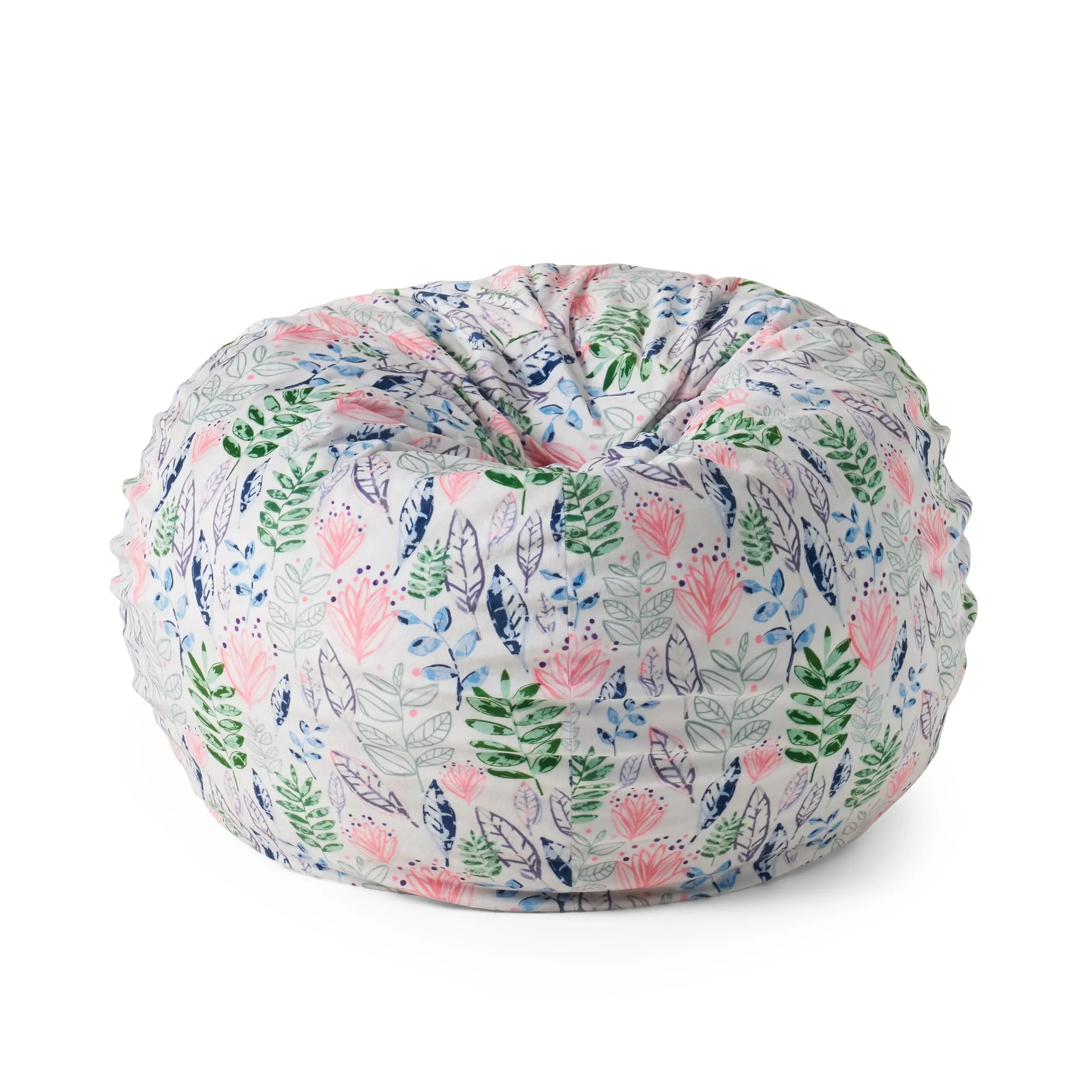 Rounded Bean Bag with Fabric for Dining Room Bedroom Etc White
