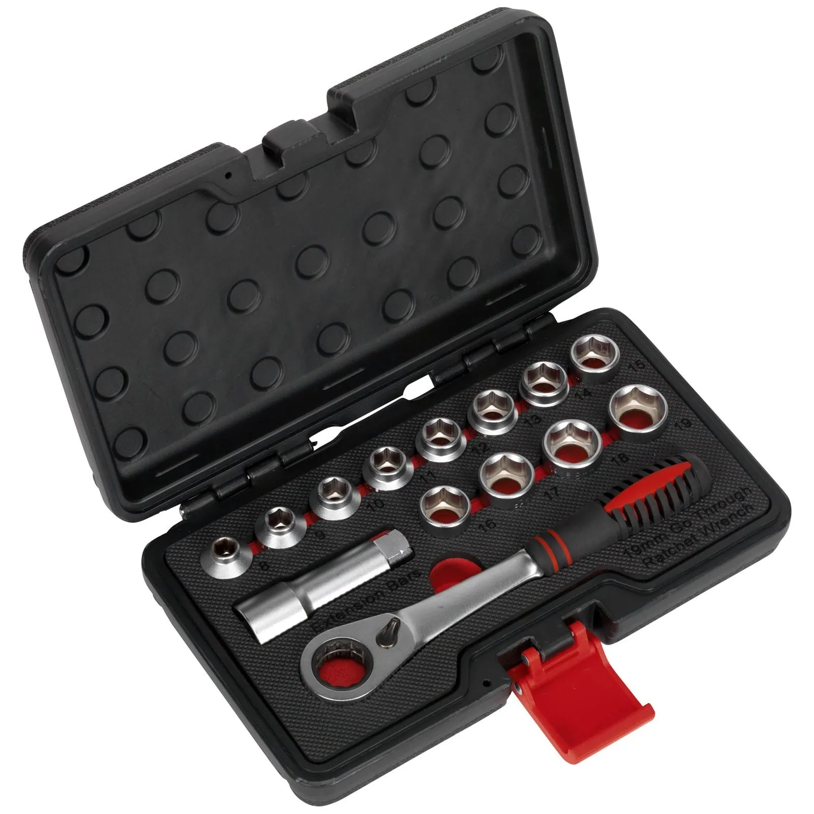 Sealey Premier 14 Piece Low Profile Go Through Socket Set 8-19mm