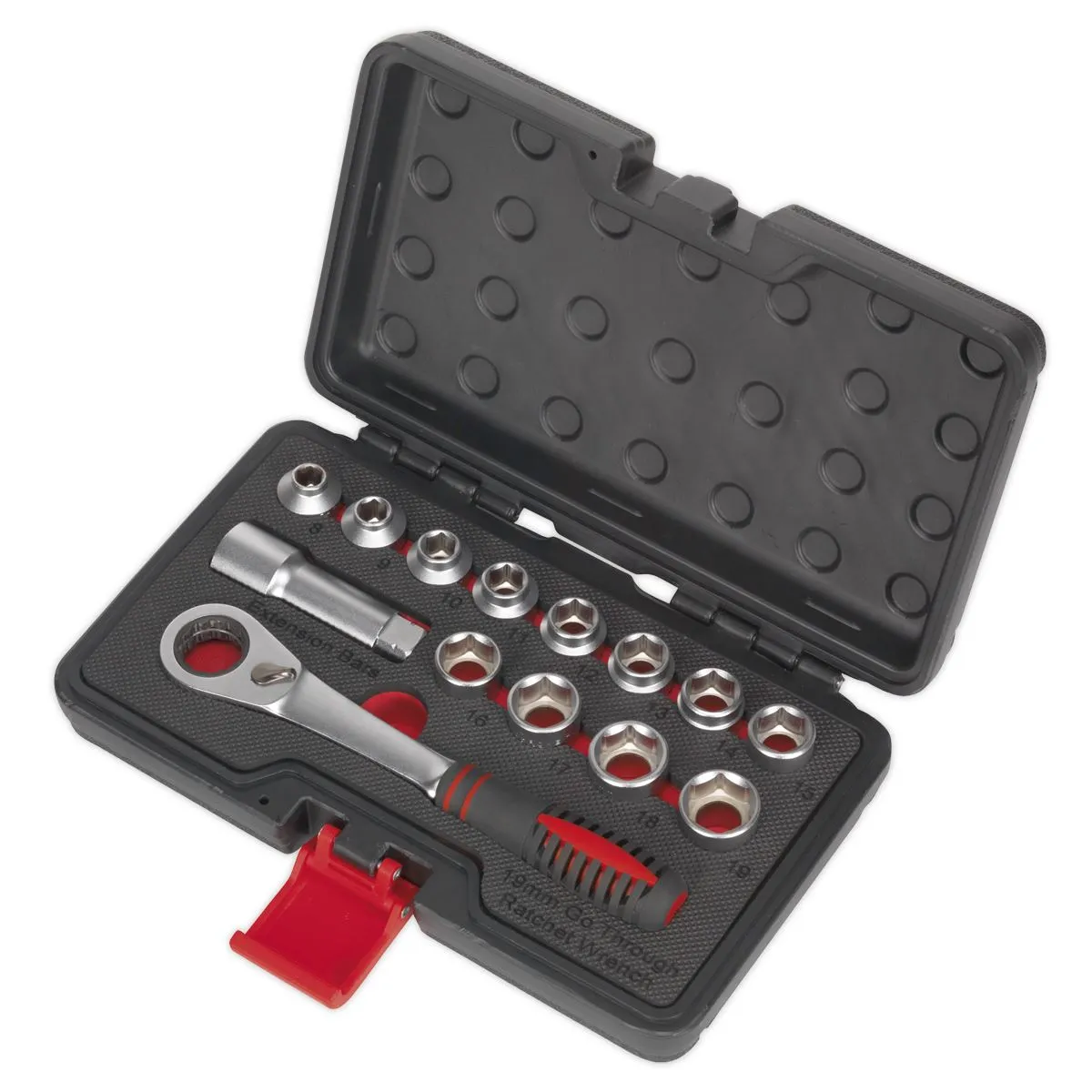 Sealey Premier 14 Piece Low Profile Go Through Socket Set 8-19mm