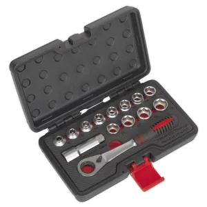 Sealey Premier 14 Piece Low Profile Go Through Socket Set 8-19mm