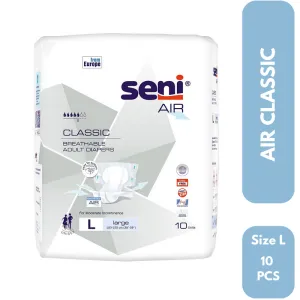 SENI Air Classic Breathable Adult Diapers (Large) 10 Piece