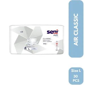 SENI Air Classic Breathable Adult Diapers (Large) 30 Piece