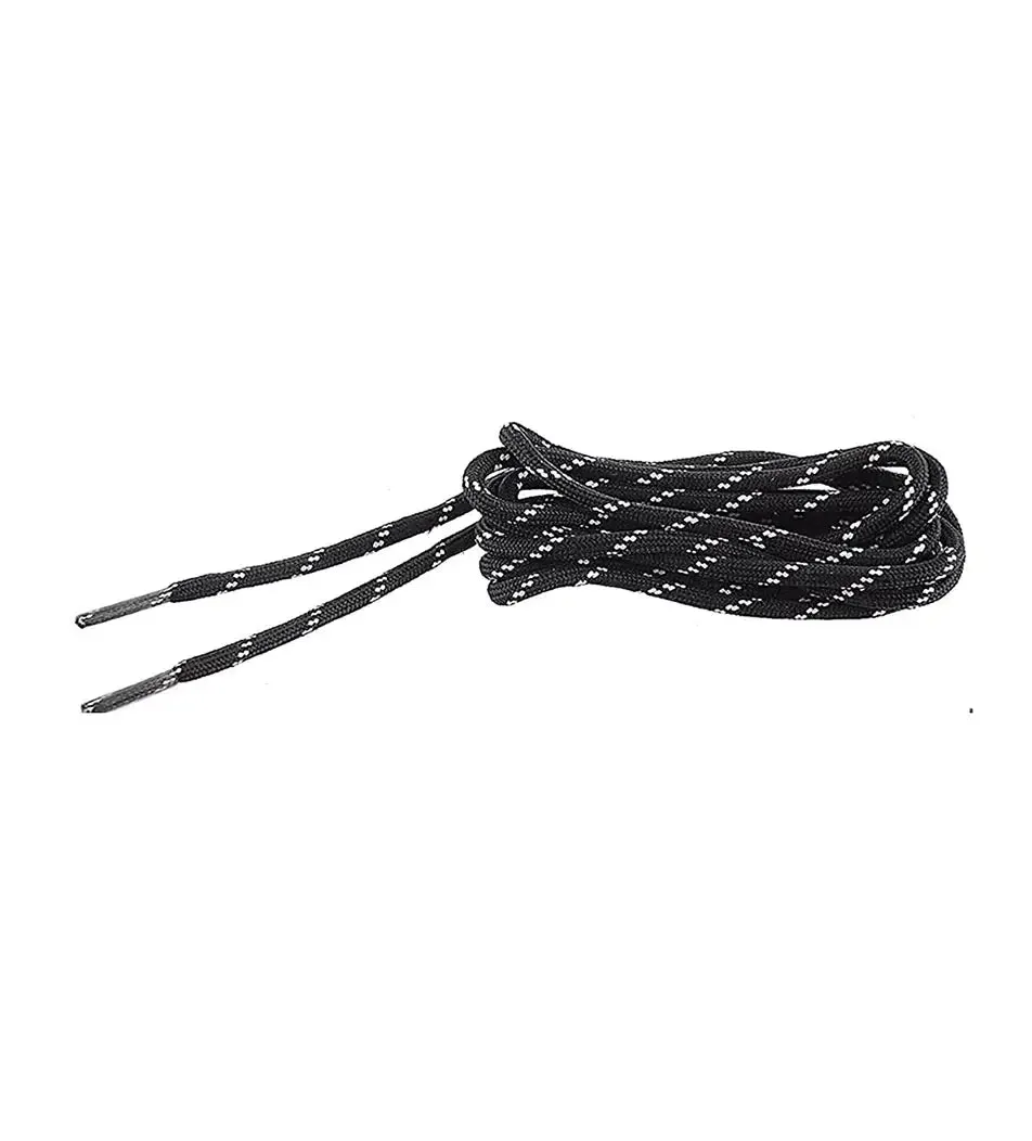 SHOESHINE Shoe Lace (1 Pair) 4mm Black with Beige Dot Round Shoelace & Boot Laces