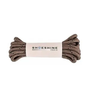 SHOESHINE Shoe Lace (1 Pair) 4mm Chiku with Black Dot Round Shoelace & Boot Laces