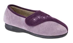 Sleepers LS352P Womens Touch Fastening Embroidered Slipper