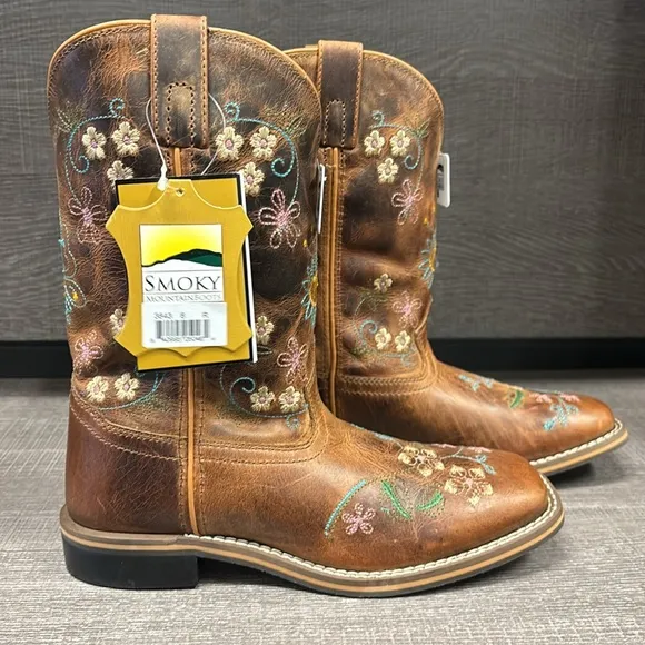 Smoky Mountain Youth Floralie Boots (Brown) - Size 6