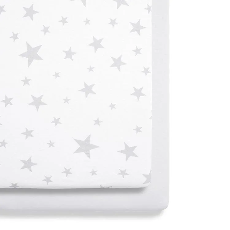 Snuz Crib 2 Pack Fitted Sheets - Stars
