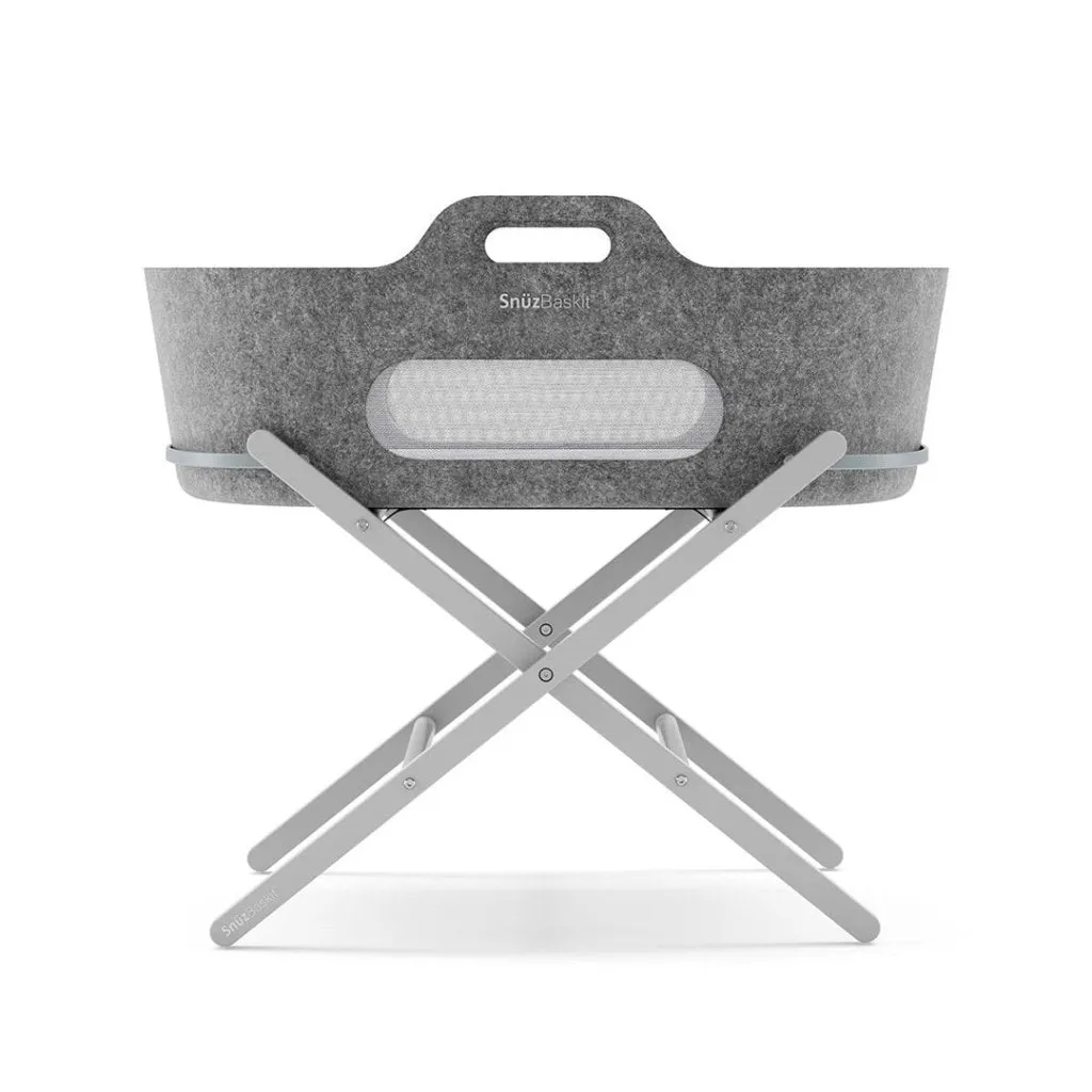 SNUZBaskit Moses Basket & Stand - Dark Grey/Grey