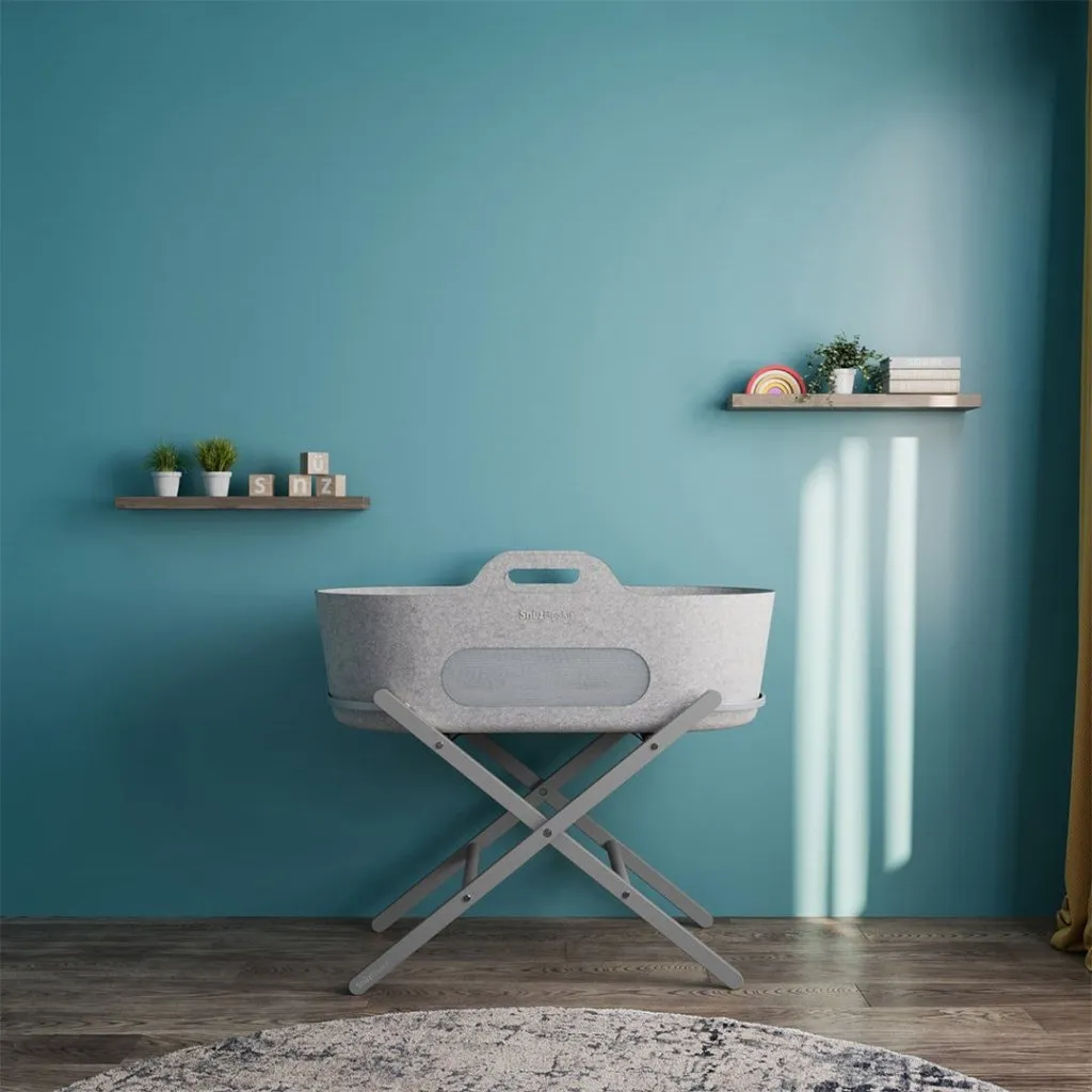 SNUZBaskit Moses Basket & Stand - Dark Grey/Grey