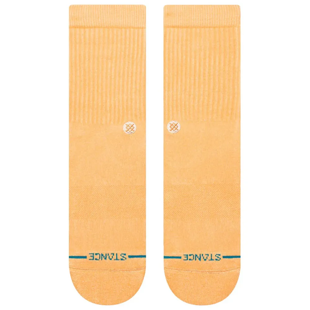 Stance Icon Washed Crew Socks - Peach