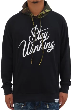 Stay Winning Script Black/White Camo Hoodie