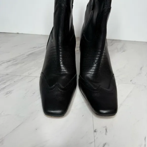 Steve Madden Josefine Western Black Leather Heeled Boot 8M