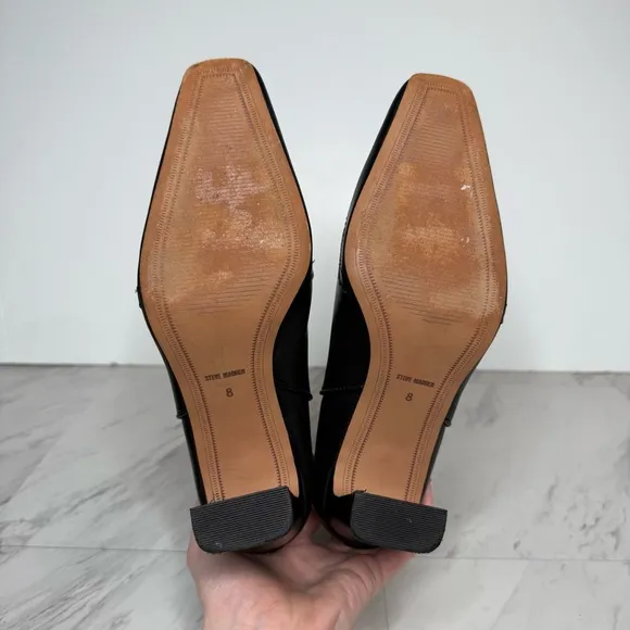 Steve Madden Josefine Western Black Leather Heeled Boot 8M