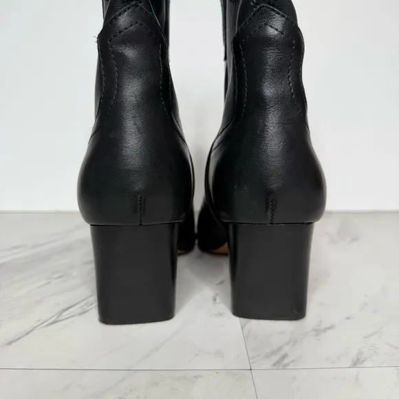 Steve Madden Josefine Western Black Leather Heeled Boot 8M